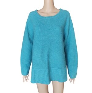 J.Jill sweater Extra Large XL wool blend Blue knit chunky pull over long sleeve